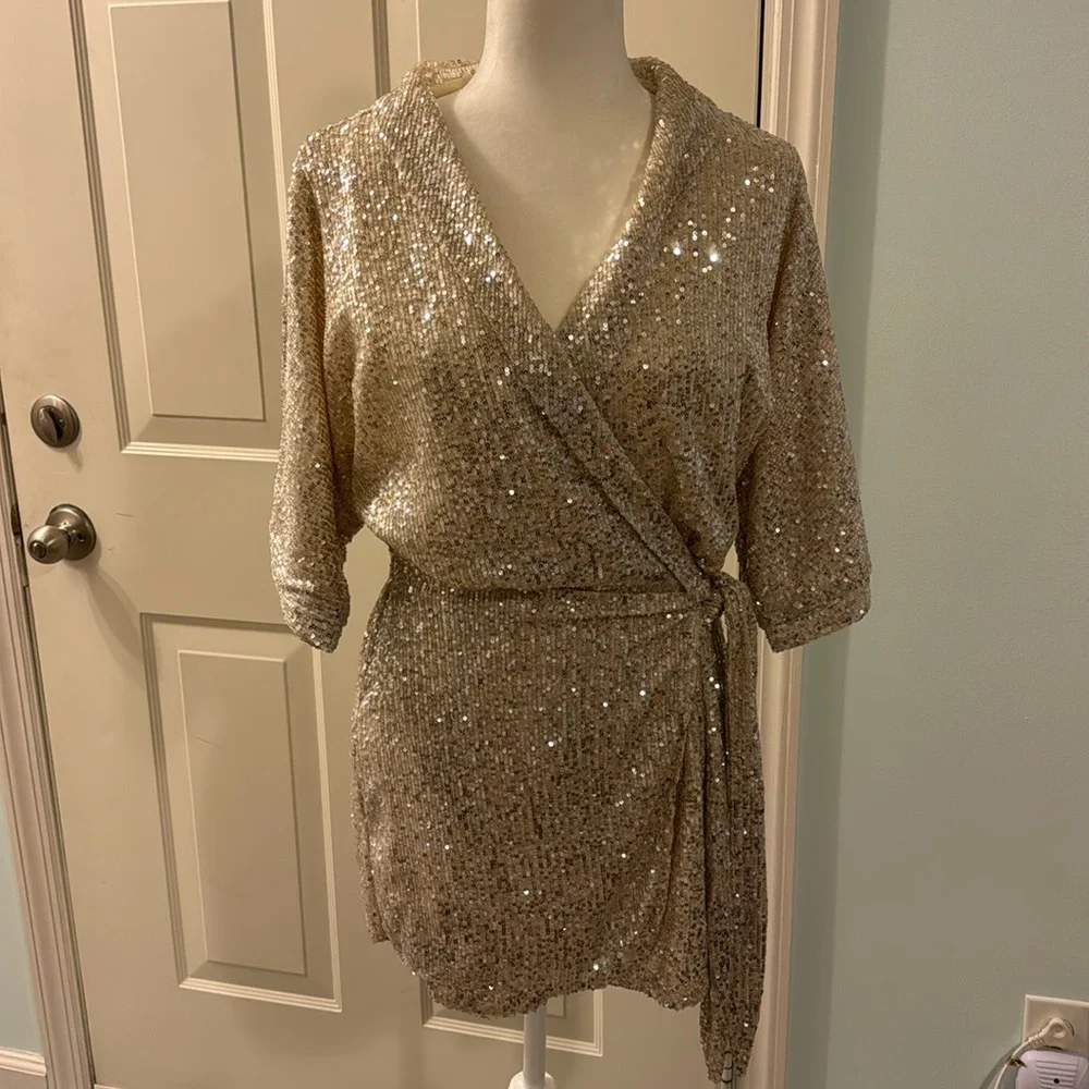 Sequin crossover romper / dress NWT - Picture 1 of 7